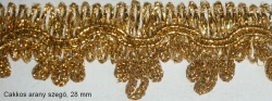 Cakkos arany lurex szegő szalag, 28 mm, 475 Ft/m ( 25 m)
