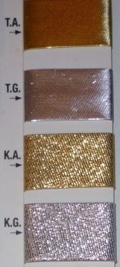 Ferdepánt lurex és metál, arany vagy ezüst 20 mm, 170 Ft / méter (25 m)