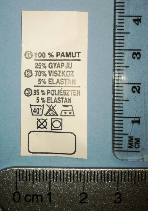Méretjelző címke, 3 féle kétoldalas 9 Ft/db (100 db)