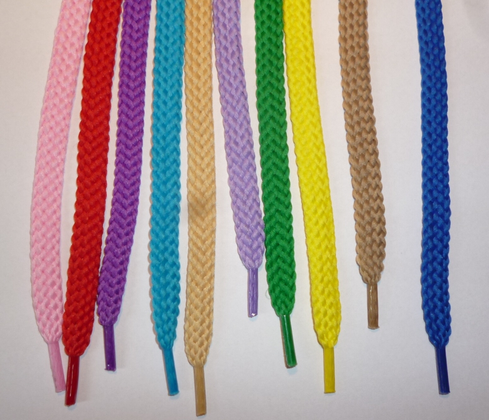 Mix színes lapos cipőfűzők vegyesen, 110 cm. 285 Ft/pár (10 pár/vegyes szín)