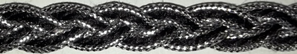 Ezüst-fekete színű díszítő szalag 10 mm 245 Ft/m (20m)