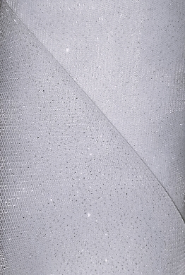 Csillámos tüll anyag 150 cm széles fehér + ezüst csillám. 1200 Ft / m 2 métertől