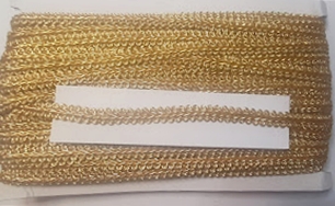 Brigitta 10 mm arany lurex  díszítő szalag. 250 Ft/m  (25 méter)