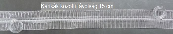 Függöny raffoló, 20 mm, függőleges, műanyag karikákkal, 170 Ft/méter  3210 M  