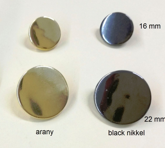  Lapos gombok (patent forma füles gomb) 26-os (16 mm) 3 féle színben 40 Ft / db