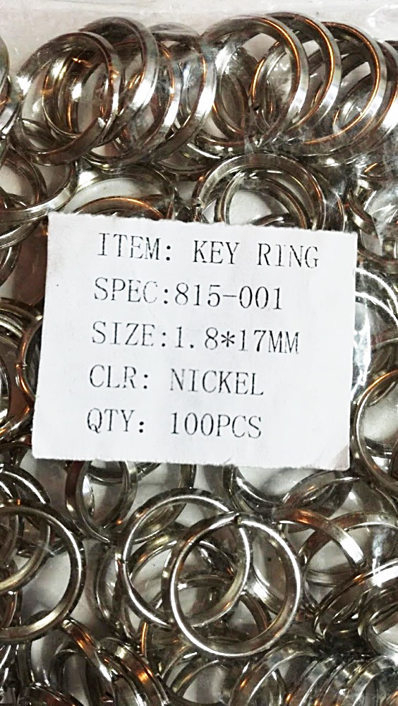 Kulcskarika kétsoros 1,8 x 17 mm. Külső méret: 19 mm.  30 Ft/db (100 db/csomag) 