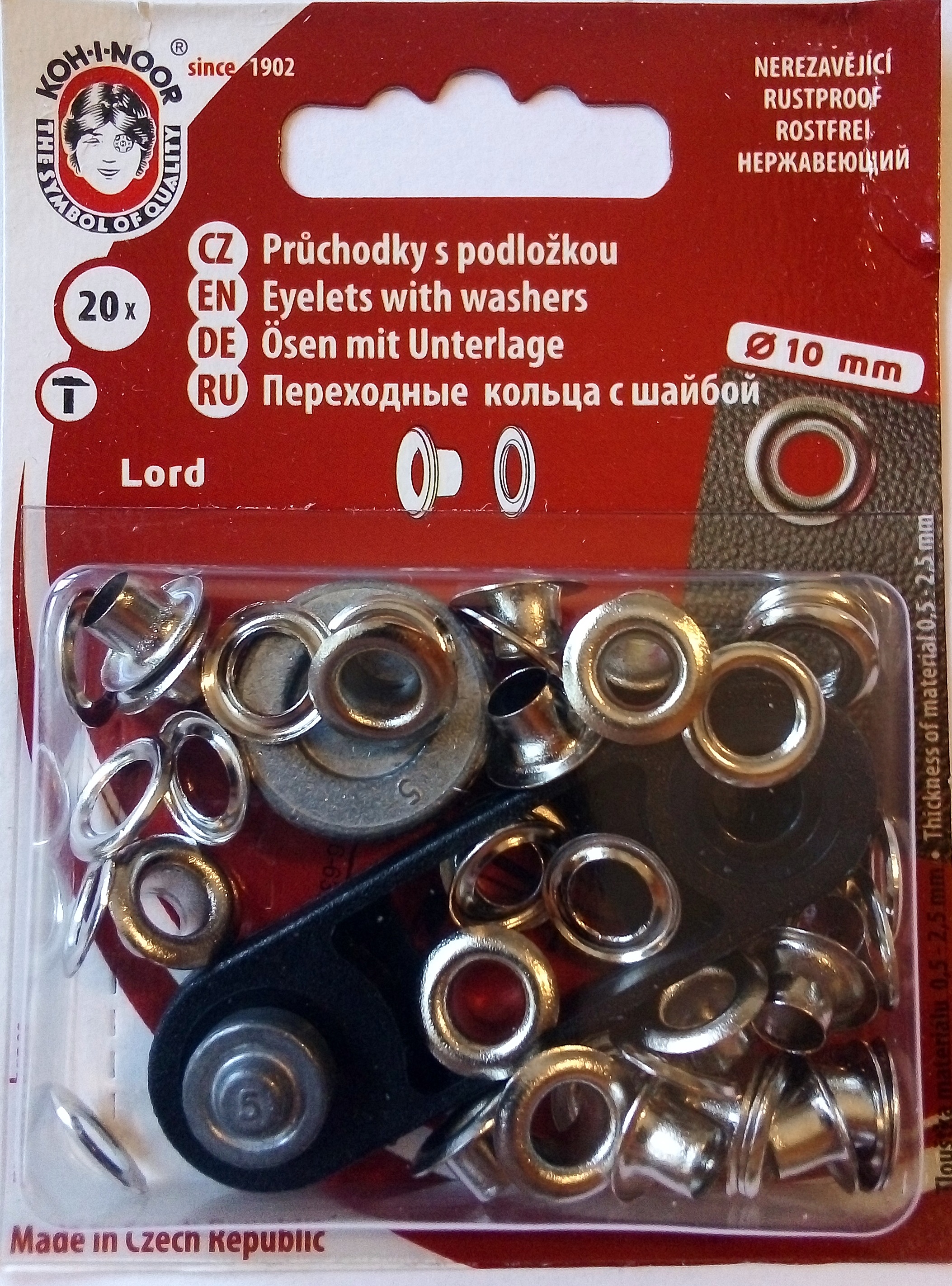 Ringli karika 5,5 mm házilag beüthető ezüst színű "LORD", rozsdamentes.20 db 