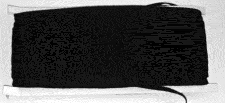 Babapertli, dossziékötöző 6 mm, pamut, fekete  67 Ft/m ( 100 méter)
