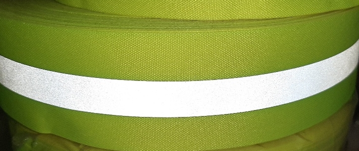 Fényvisszaverő szalag 50 mm neonsárga,15 mm szürke csík 