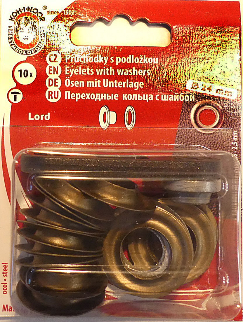 Ringli karika házilag beüthető antik színű, "LORD", vas alapú 12 mm  (10 db)