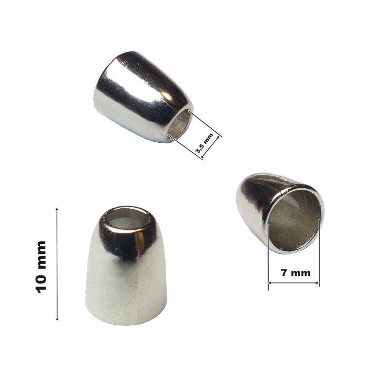Zsinórvég díszítő harang fém, kb. 3 mm-es zsinórhoz 40 Ft/db ( 20 db-tól)