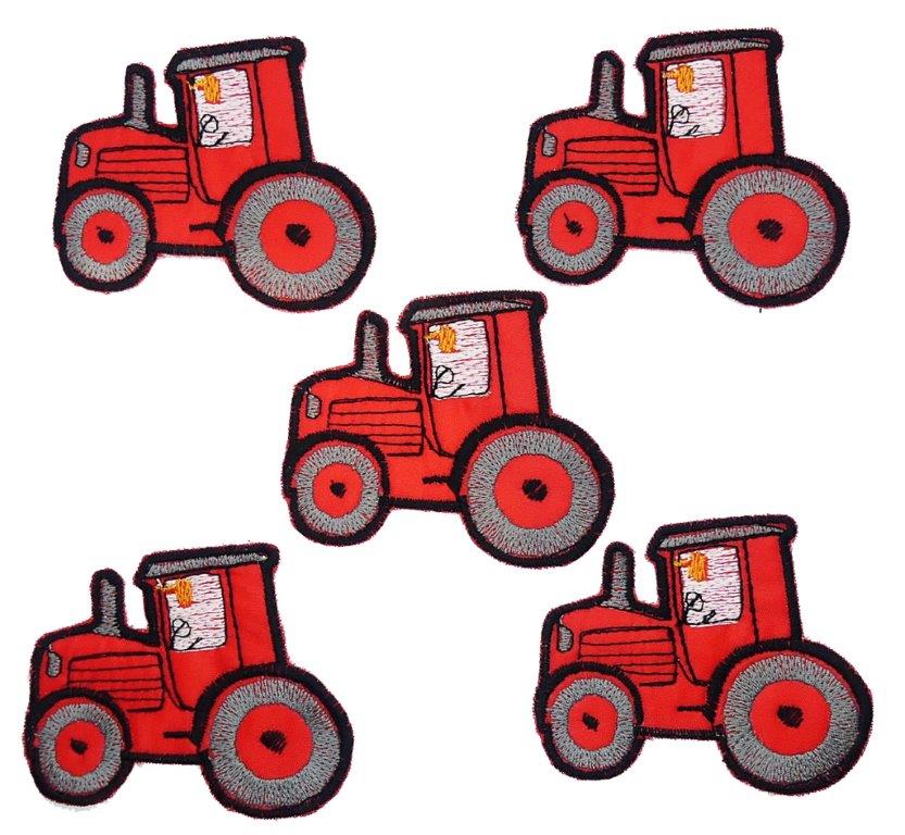 Piros traktor varrható cimke 70 mm x 65 mm. 360 Ft/db (5 db/cs)