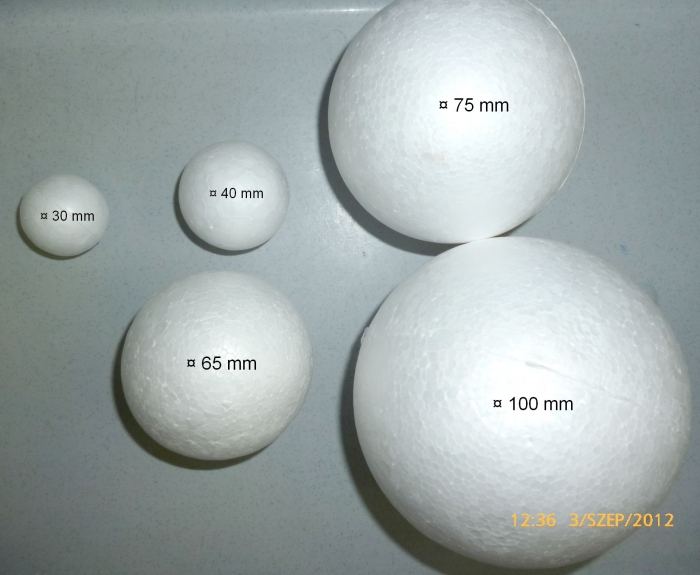 Hungarocell gömb 25 mm,  24 Ft/db  (100 db/csomag)
